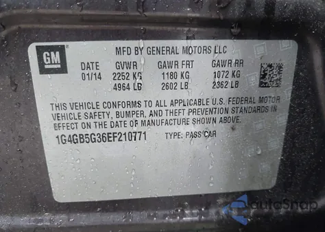 2014 Buick Lacrosse from USA, damaged, VIN 1G4GB5G36EF210771